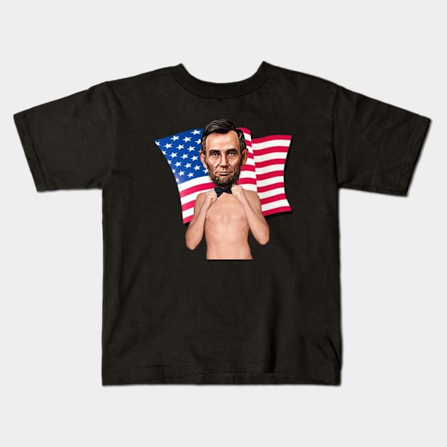 Abraham Lincoln Kids T-Shirt by Indecent Designs